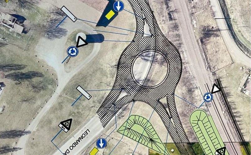 Realizzazione della nuova rotatoria tra le vie D’Avia sud e Leonardo da Vinci