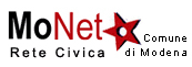 Logo MoNet - Rete Civica del Comune di Modena - vai al sito