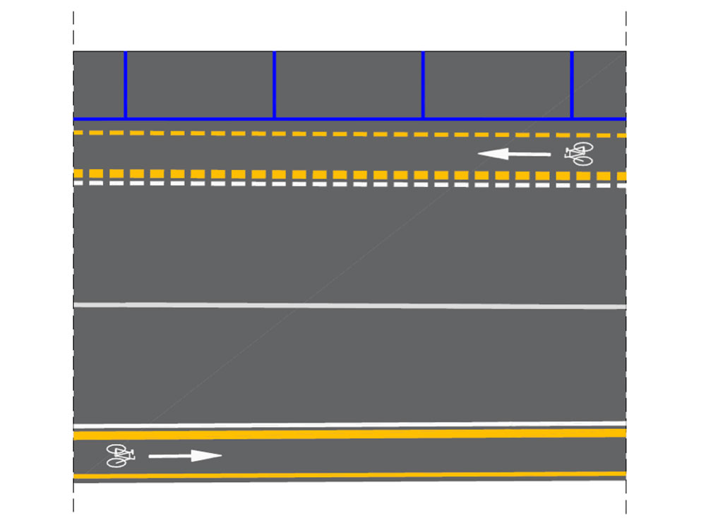 Pista ciclabile su corsia riservata ricavata dalla carreggiata (monodirezionale)