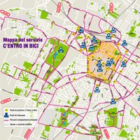 Mappa del servizio c'entro in bici 2017