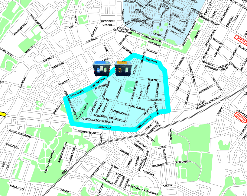 Mappa posa cassonetti dal 20 aprile