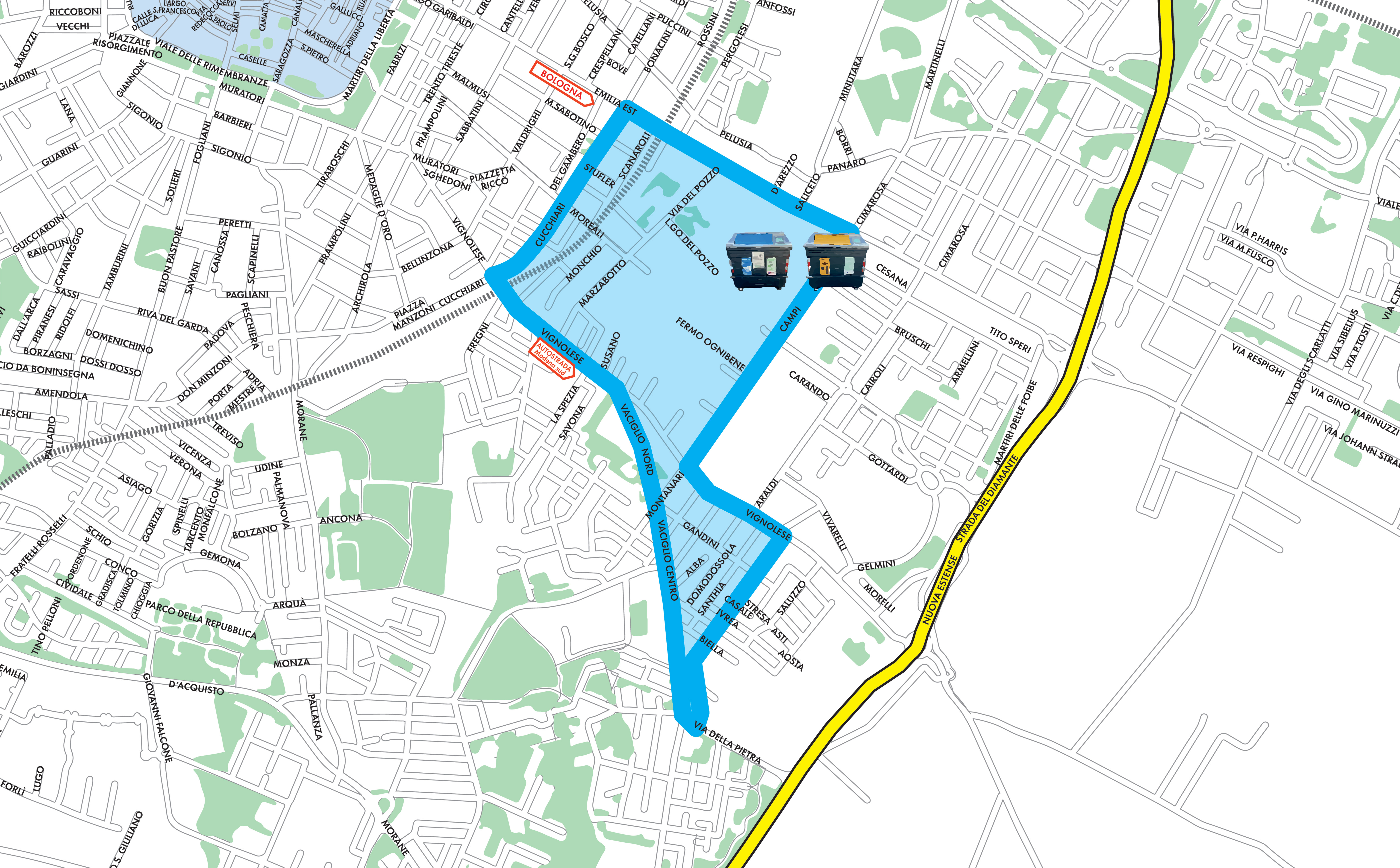 Mappa cassonetti dal 27 aprile