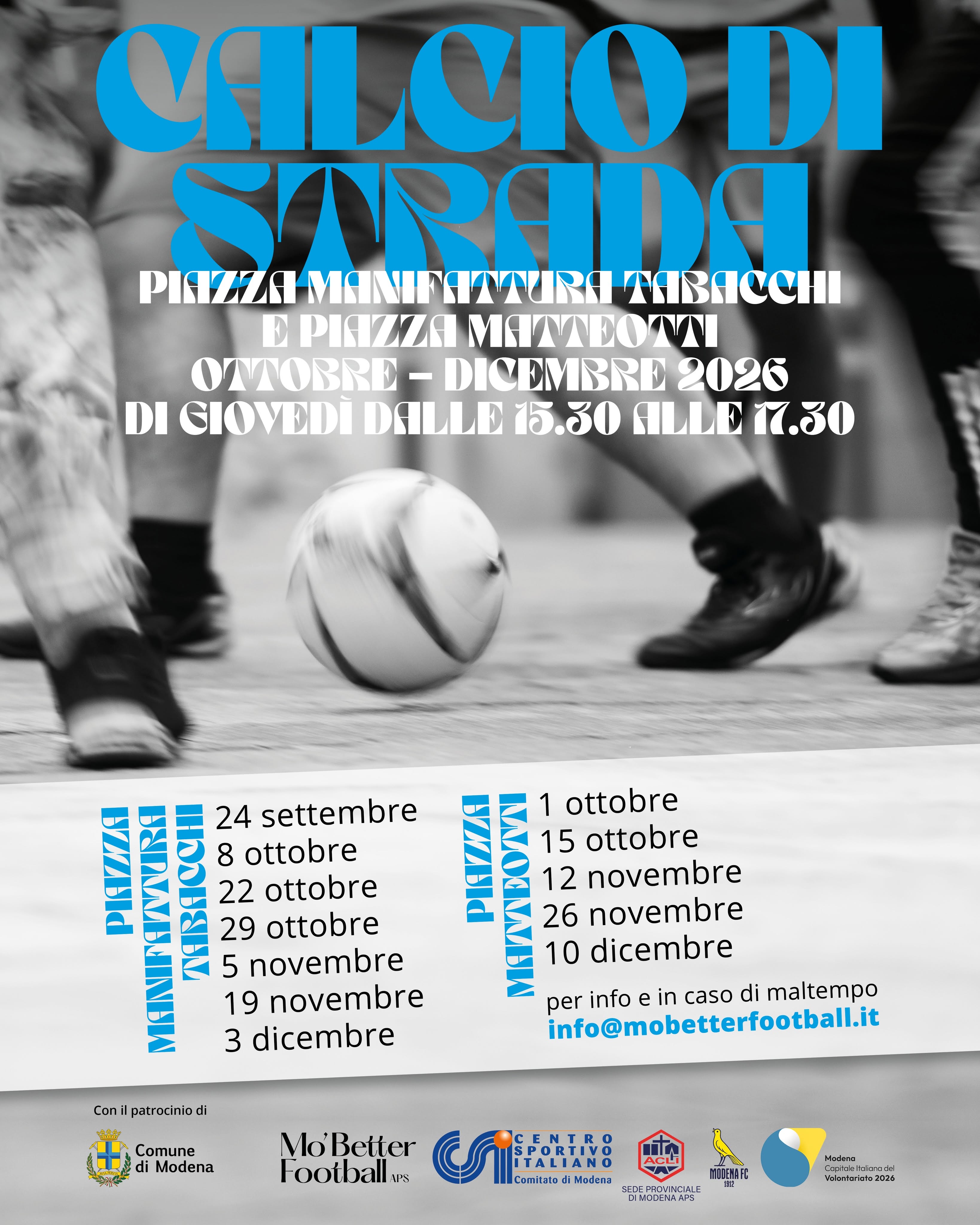 Calcio di strada Ottobre-dicembre 2026