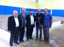 Da sinistra Luigi Tondelli (Fipav), Andrea Dondi (Coni), l'assessore Antonino Marino, Roberto Reggiani  e Fabio Meninno (Oasi beach)  