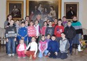 I bambini di Chernobyl e i loro accompagnatori con il sindaco Giorgio Pighi e l'assessore Adriana Querzè