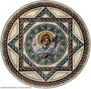 Ricostruzione del mosaico scoperto nel 1934 al di sotto delle absidi  della Chiesa di Santa Maria delle Assi e tuttora conservato nel sottosuolo.