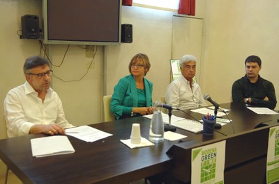 La presentazione del protocollo Green time (da sinistra: Leonardi, Arletti, Gavioli, Setti).