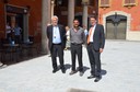 Da sinistra, l'assessore ai Lavori pubblici Gabriele Giacobazzi, il dirigente del settore Manutenzione e logistica Nabil El Ahmadiè e il sindaco di Modena Gian Carlo Muzzarelli