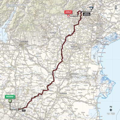 Giro d'Italia, il percorso da Modena ad Asolo