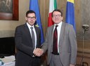 Il sindaco Gian Carlo Muzzarelli (a destra) con il nuovo assessore Andrea Bosi