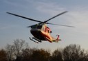L'elicottero dei Vigili del Fuoco in decollo al parco Ferrari