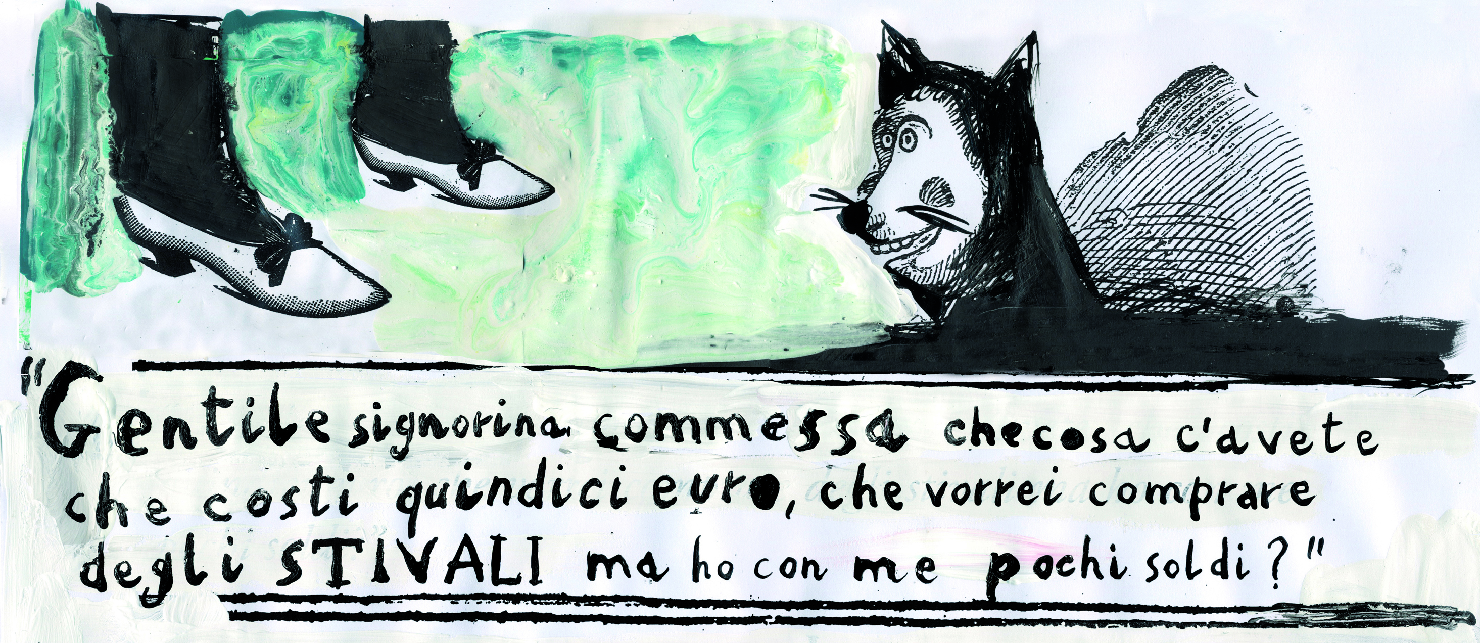 12) Gianluigi Toccafondo, Favola del gattino che voleva diventare il gatto con gli stivali, 2017.jpg