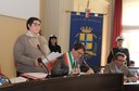 La presidente Maletti, il sindaco Muzzarelli e l'assessore Cavazza in un momento della commemorazione