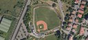 L'area del campo da baseball in un'immagine aerea