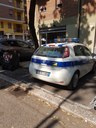 Polizia municipale durante i controlli in viale Gramsci 