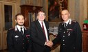 Da destra, il colonnello Cristaldi, il sindaco Muzzarelli e il capitano Di Niquili