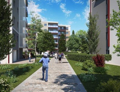 rendering palazzine housing sociale comparto Vaciglio-Morane