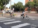 Una pattuglia in bicicletta della Polizia locale di Modena