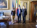 L'incontro del comandante Marco Pucciatti col sindaco Gian Carlo Muzzarelli e la direttrice generale Valeria Meloncelli