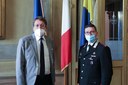 Il sindaco Muzzarelli e il nuovo comandante dei Carabinieri Caterino