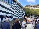 Ciro Menotti, un momento dell'inaugurazione del murale 