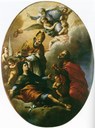 L'immagine con i santi Geminiano- Contardo e Omobono (Chiesa del Voto- Francesco Stringa- Stendardo - 1699)