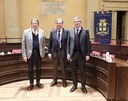 Da sinistra, il sindaco Gian Carlo Muzzarelli, il rettore Carlo Adolfo Porro e il presidente di Fondazione di Modena Paolo Cavicchioli
