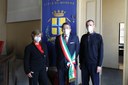 Da sinistra Enza Rando, Gian Carlo Muzzarelli e Fabio Poggi
