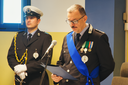 Un momento della cerimonia per il 163esimo anniversario della Polizia locale di Modena