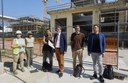 Il sindaco, gli assessori Baracchi, Bortolamasi e Bosi insieme ad alcuni tecnici davanti all'ex Filovia in ristrutturazione