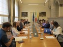 Un momento dell'incontro in Municipio con il prefetto Valenti e la delegazione del Ministero