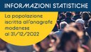 La popolazione iscritta all'anagrafe modenese al 31-12-2022